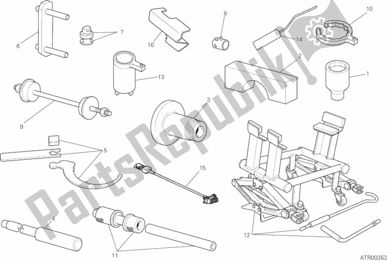 All parts for the 01b - Workshop Service Tools of the Ducati Multistrada 1200 S Thailand 2017